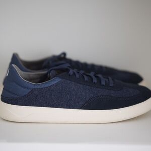 $140 OluKai Men’s Puliki Suede Sneaker Blue Depth Blue Indigo Size 10.5 US
